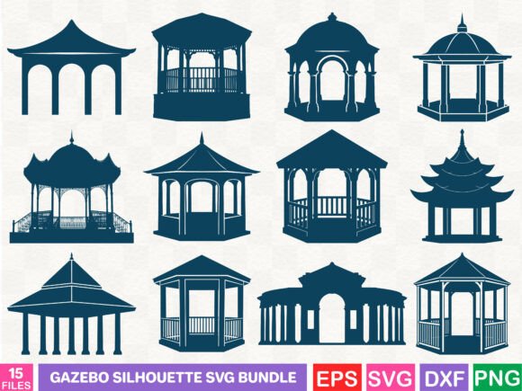 A Designer's Review of Gazebo Silhouette Graphics for Client Projects