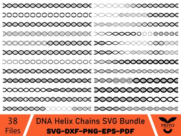 A DNA Helix SVG Bundle for Branding & Marketing Illustrations