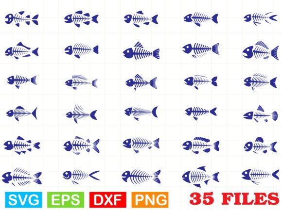 A Fish Skeleton Silhouette Bundle: Sharp Graphics for Illustrative Design