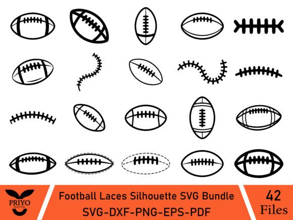 A Football Laces SVG Bundle for Commercial Graphics
