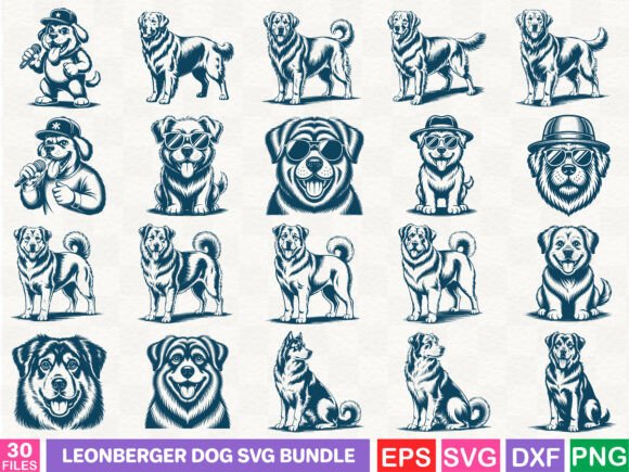 A Leonberger Dog SVG Bundle for Elegant Editorial Graphics