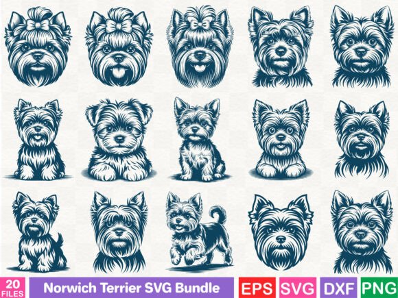 A Norwich Terrier Bundle: Versatile Illustrations for Graphics