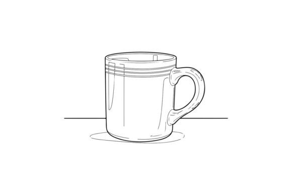 A Simple Coffee Mug Graphic for Crafting & Coloring Pages