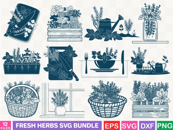 Fresh Herbs SVG Bundle for Premium Commercial Graphics