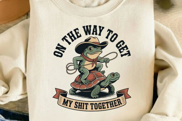 Funny Cowboy Frog Graphics for T-Shirt Designs