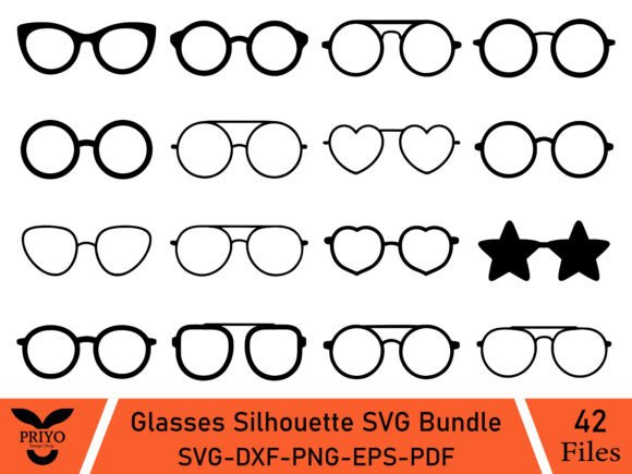 Glasses Silhouette Graphics for Editorial & Publishing