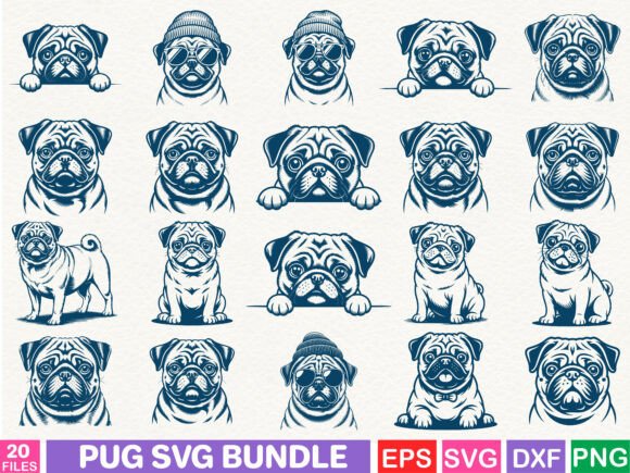 Pug SVG Bundle: Graphics for Branding and Illustrations