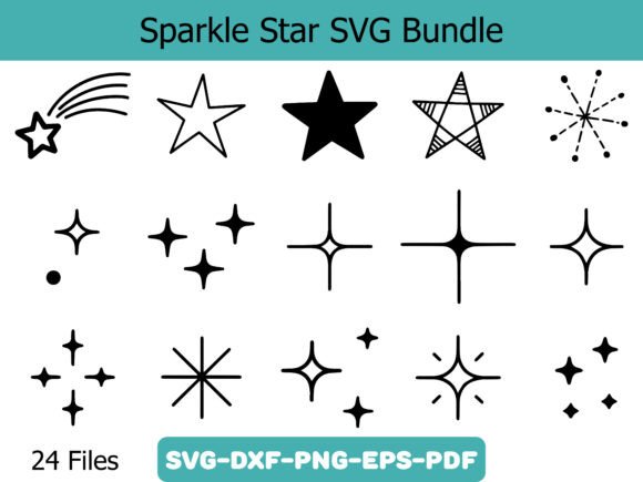 Sparkle Star SVG Bundle: Graphics for Elegant Decorative Elements