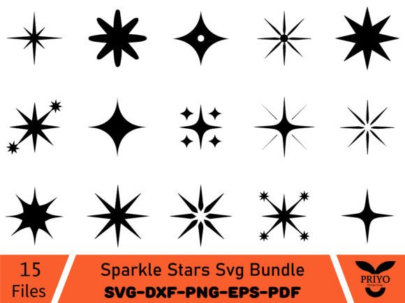 Sparkle Stars SVG Bundle Graphics for Illustrations