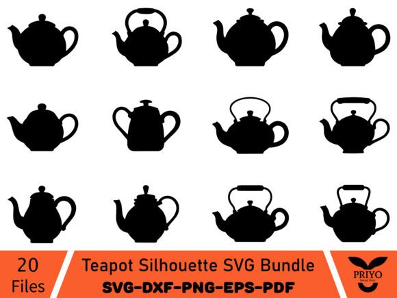Teapot Silhouette Bundle: Graphics for Elegant Editorial Content