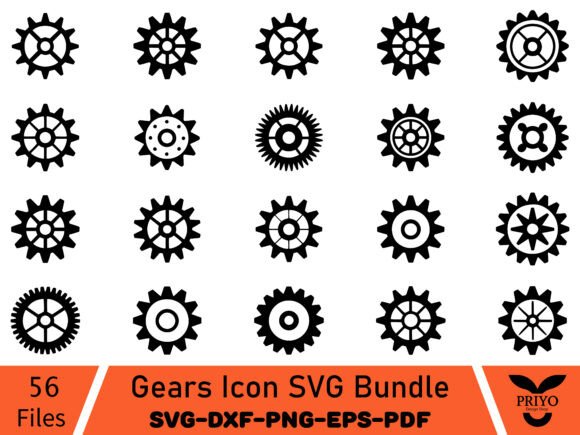 The Gears Icon SVG Bundle: A Brand Designer's Review for Graphics and Illustrations
