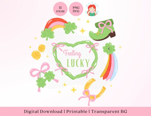 Using Coquette Lucky Charm Graphics for Product Mockups